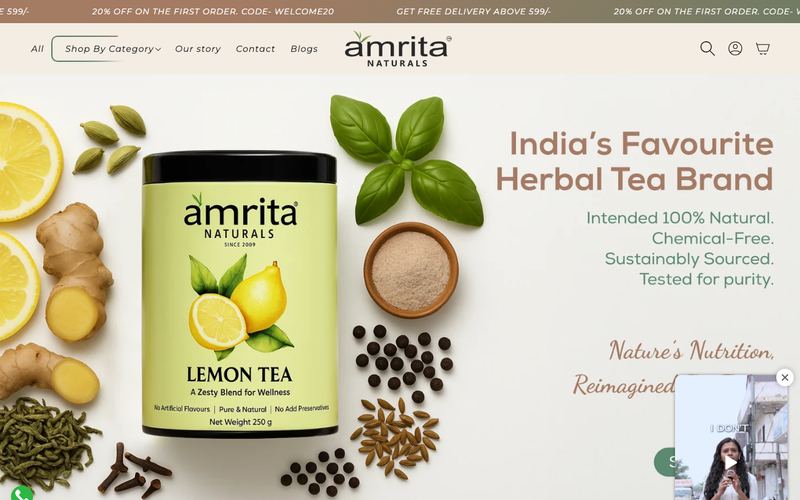 Amrita Naturals website