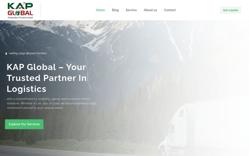 KAP Global Forwarders website